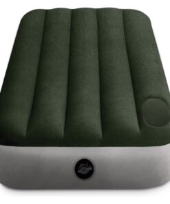 Intex 64760 Jr. Twin Dura-Beam Downy 1-Persoons Luchtbed 191x76x25 cm + Ingebouwde Voetpomp Groen/Grijs