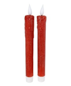 LED Kaarsen + Afstandsbediening 2 Stuks Rood