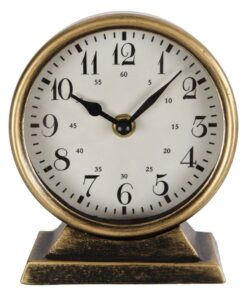 Metalen Klok Caroline 13x6.5x15 cm Goud