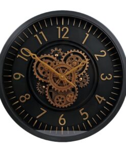 Metalen Radarklok Vincent 46x8 cm Zwart/Goud