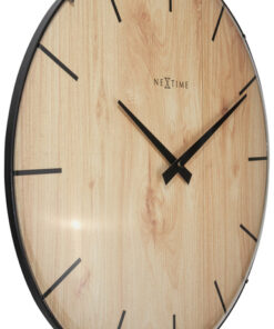 Alternative view of NeXtime NE-3249 Wandklok Edge-Wood-Dome Dia 35cm Kunststof Licht Bruin