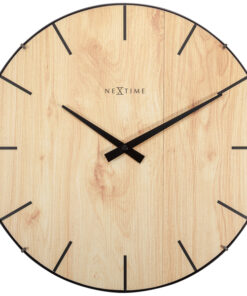 NeXtime NE-3249 Wandklok Edge-Wood-Dome Dia 35cm Kunststof Licht Bruin
