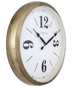 Alternative view of NeXtime NE-3290GO Landelijke Wandklok - 39cm - Stille Klok - Wit/ Goud- "Classic"