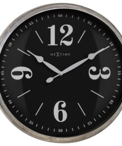 NeXtime NE-3290ZI Landelijke Wandklok - 39cm - Stille Klok - Wit/ ZIlver - "Classic"