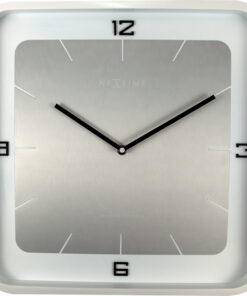 NeXtime NE-3518WI Wandklok Square Wall 40 X 40 X 4 Cm Wit