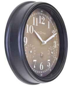 Alternative view of NeXtime NE-4318BR Buitenklok Jasmine + Thermo- en Hydrometer 23.5 cm Zwart/Koper