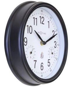 Alternative view of NeXtime NE-4318WI Buitenklok Jasmine + Thermo- en Hydrometer 23.5 cm Zwart/Wit