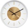 Nextime Wandklok Retro II 25cm Wit/Goud